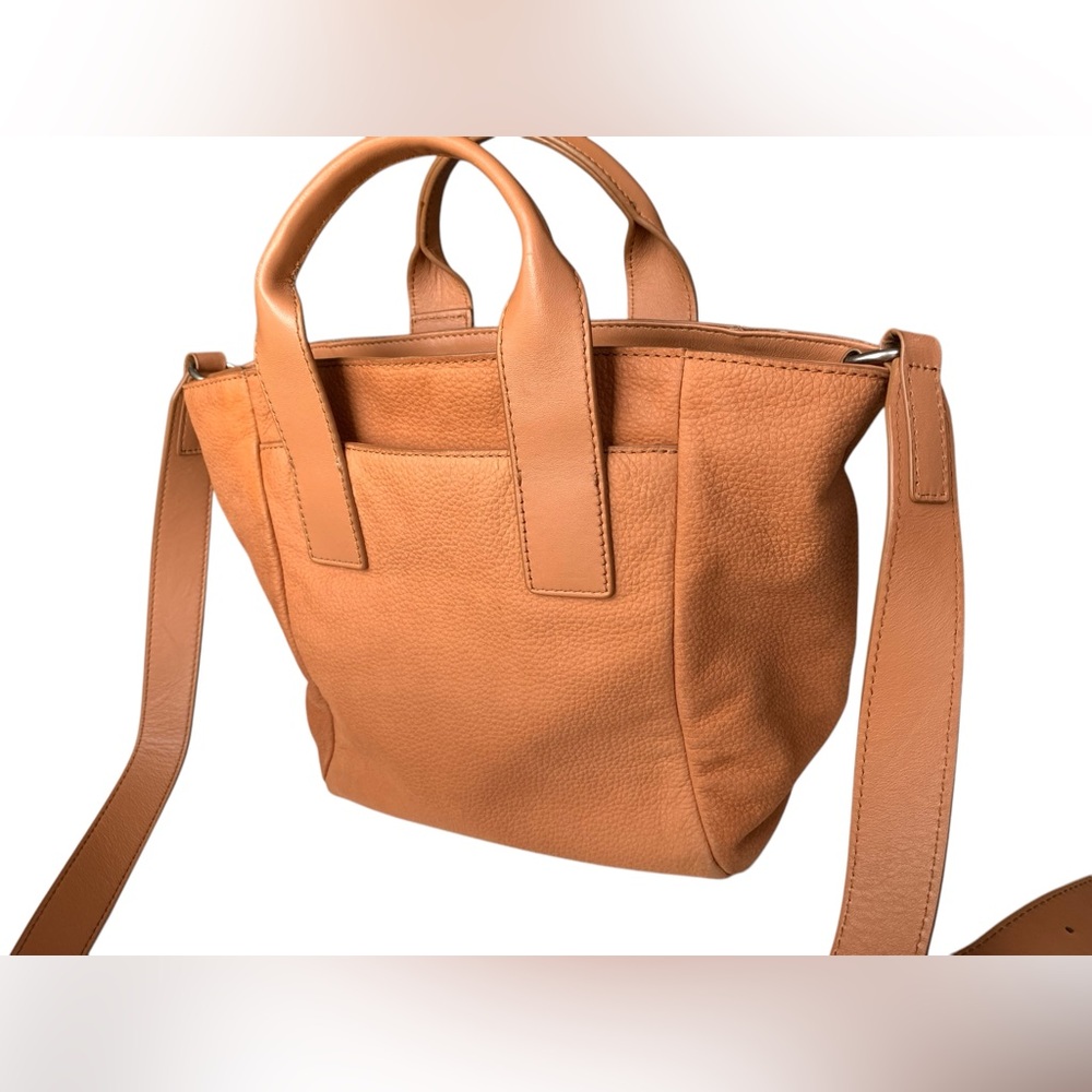 Lucky Brand Women's Leather Hahn Mini Tote Handbag Purse Crossbody Cognac Brown - Picture 14 of 16